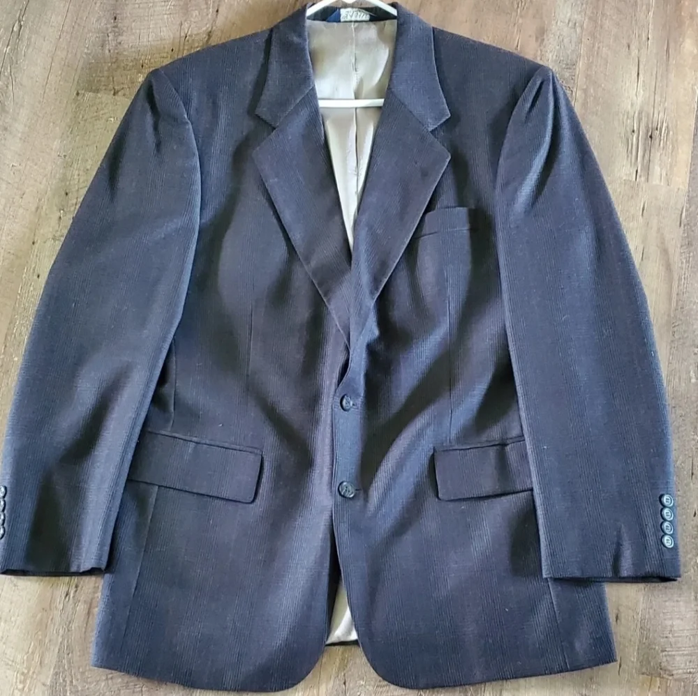 Jos A Bank Sz 42R Brown Executive Collection Plaid 100% Wool Blazer Sport Coat